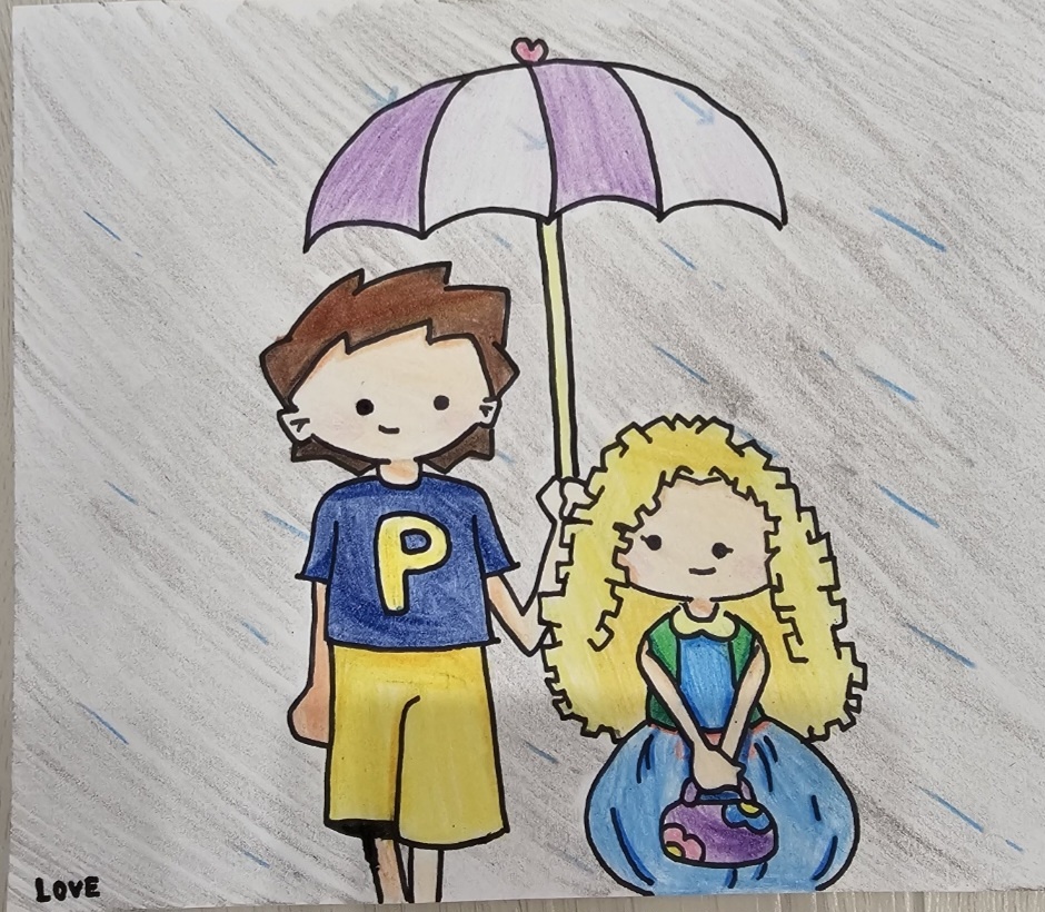 중학생 딸아이의 꿈과 미래를 응원하기 위해 구입한 작품 2장 (파페포포를 사랑하는 중학생 딸아이가 재 해석해서 그린 파페와 포포)