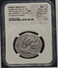 at tripod in wreath. oby Artemis. rv Apollo